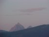 Approaching twilight on Grand Teton and Middle Teton viewed from Victor Idaho