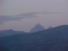 Approaching twilight on Grand Teton and Middle Teton viewed from Victor Idaho
