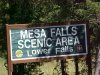 Sign for Mesa Lower Falls, Targee National Forest, Idaho