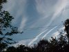 Wispy cloud and skyscape of LDEO, Columbia Univ., Palisades, N.Y., USA