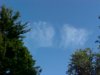 Wispy cloud and skyscape of LDEO, Columbia Univ., Palisades, N.Y., USA