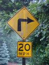 20 miles per hour sign of Palisades