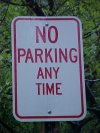 No parking any time sign of Palisades