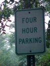 Four hour parking sign of Palisades