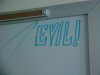 It says evil
