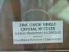 Zinc Oxide Single Crystal Needles (Vapor transport technique)