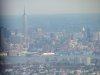 A closeup of New York City from the air