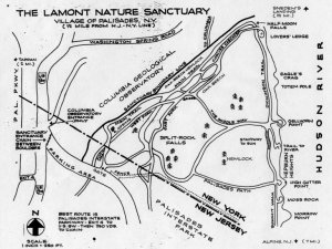 Map of the Lamont-Doherty Nature Sanctuary, Palisades, New York, USA